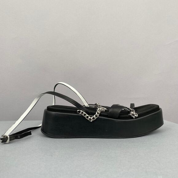 Rag & Bone Logan Platform Sandals Black Size 38.5 Y2K 90s Chunky - Picture 10 of 12